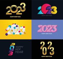 Big Collection of 2023 Happy New Year symbols Cover of business diary for 2023 with wishes vector