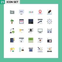 Universal Icon Symbols Group of 25 Modern Flat Colors of compose pointer surveillance map electricity Editable Vector Design Elements