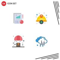 Pack of 4 Modern Flat Icons Signs and Symbols for Web Print Media such as analytics balloon design hard logistic Editable Vector Design Elements