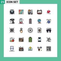 conjunto de 25 iconos de interfaz de usuario modernos signos de símbolos para mostrar elementos de diseño de vector editables de coche de reloj de computadora