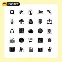 Set of 25 Modern UI Icons Symbols Signs for software file health exploit medical Editable Vector Design Elements