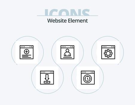 Website Element Line Icon Pack 5 Icon Design. login. browser. page. graphic. edit vector