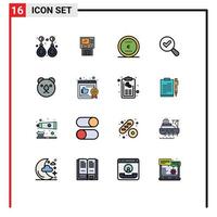 Modern Set of 16 Flat Color Filled Lines Pictograph of find money cashpoint coin money Editable Creative Vector Design Elements