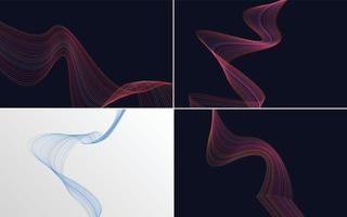 Set of 4 vector line backgrounds perfect for any project