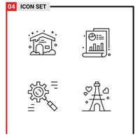 4 Creative Icons Modern Signs and Symbols of home data medical graph process Editable Vector Design Elements