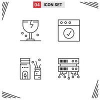 Set of 4 Modern UI Icons Symbols Signs for caution burner logistic complete scent Editable Vector Design Elements