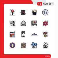 16 iconos creativos signos y símbolos modernos de dibujo bolsa de arte onda sonido elementos de diseño de vectores creativos editables