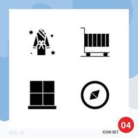 iconos creativos signos y símbolos modernos de baño compras ducha carro puerta elementos de diseño vectorial editables vector