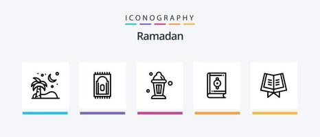 Ramadan Line 5 Icon Pack Including ramadan. gulf. shahada. character. arab. Creative Icons Design vector