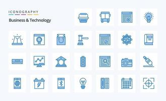 25 Business  Technology Blue icon pack vector