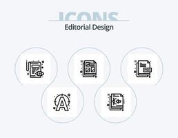 línea de diseño editorial paquete de iconos 5 diseño de iconos. escribe. editar. diseño. documento. portapapeles vector