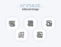 Editorial Design Line Icon Pack 5 Icon Design. write. edit. design. document. clipboard vector