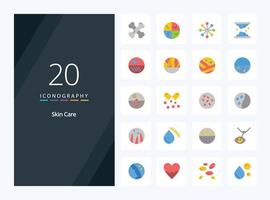 20 Skin Flat Color icon for presentation vector