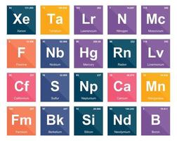 20 Preiodic table of the elements Icon Pack Design vector
