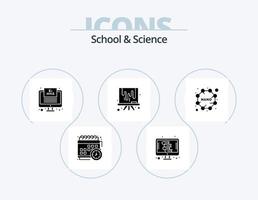 paquete de iconos de glifo de escuela y ciencia 5 diseño de iconos. nano dibujo. monitor. lienzo. mesa de trabajo vector