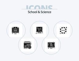 School And Science Glyph Icon Pack 5 Icon Design. nano. drawing. monitor. canvas. artboard vector