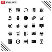 Mobile Interface Solid Glyph Set of 25 Pictograms of file pencle income page user interface Editable Vector Design Elements