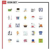 25 Universal Flat Color Signs Symbols of journey money leadership rice cooker plan Editable Vector Design Elements
