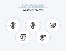 paquete de iconos de línea meteorológica 5 diseño de iconos. clima. nube. clima. viento. línea vector