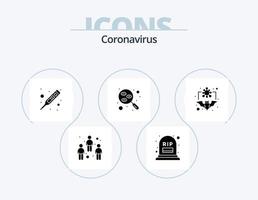 paquete de iconos de glifos de coronavirus 5 diseño de iconos. murciélago. investigar. fiebre. laboratorio. la temperatura vector