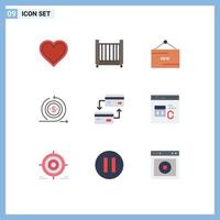 Editable Vector Line Pack of 9 Simple Flat Colors of on investment toy business product Editable Vector Design Elements