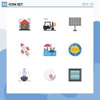 9 Universal Flat Colors Set for Web and Mobile Applications swimming water eco launch space Editable Vector Design Elements