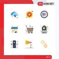 Modern Set of 9 Flat Colors and symbols such as cart dots sale chart step Editable Vector Design Elements