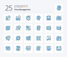 Time Management 25 Blue Color icon pack including cuckoo. home. sleep. clock. timer vector