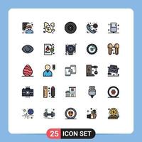 paquete de iconos vectoriales de stock de 25 signos y símbolos de línea para elementos de diseño vectorial editables de dvd de emergencia de contaminación sanitaria de enema vector