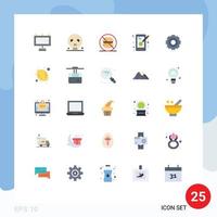 Set of 25 Vector Flat Colors on Grid for job basic food mobile design Editable Vector Design Elements