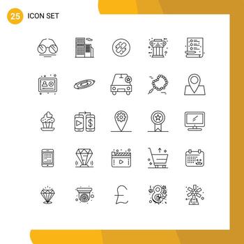 conjunto de 25 líneas vectoriales en cuadrícula para elementos de diseño de vectores editables de enlace antiguo de enlace de historia