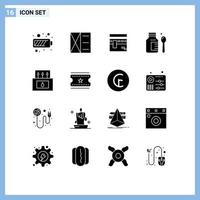 16 iconos creativos signos y símbolos modernos del campo médico kaaba hospital religión elementos de diseño vectorial editables vector