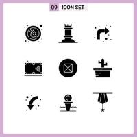 Modern Set of 9 Solid Glyphs Pictograph of ancient stick arrows table snooker Editable Vector Design Elements