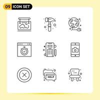 9 Creative Icons Modern Signs and Symbols of mobile stopwatch energy page browser Editable Vector Design Elements