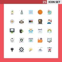 Flat Color Pack of 25 Universal Symbols of location ball sprayer baby device Editable Vector Design Elements