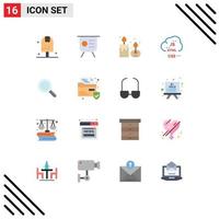 16 Thematic Vector Flat Colors and Editable Symbols of coding cloud performance lamp aromatherapy Editable Pack of Creative Vector Design Elements