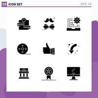 Modern Set of 9 Solid Glyphs and symbols such as reel film day album development Editable Vector Design Elements