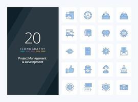 20 Project Management And Development Blue Color icon for presentation vector