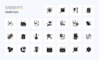 25 Health Care Solid Glyph icon pack vector