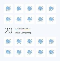 20 Cloud Computing Blue Color icon Pack like info business print cloud vector