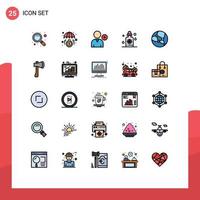 paquete de iconos vectoriales de stock de 25 signos y símbolos de línea para la herramienta hacha web nueva red spa elementos de diseño vectorial editables vector