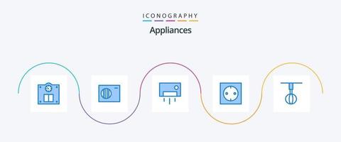 Appliances Blue 5 Icon Pack Including home ware. appliances. home. technology. electronic vector