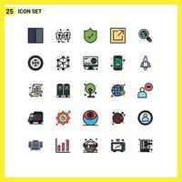 Set of 25 Modern UI Icons Symbols Signs for magnifying glass ecommerce wire share export Editable Vector Design Elements