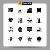 16 Thematic Vector Solid Glyphs and Editable Symbols of better train leadership regular outbox Editable Vector Design Elements