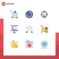 9 User Interface Flat Color Pack of modern Signs and Symbols of computers gym man grippers exercise Editable Vector Design Elements
