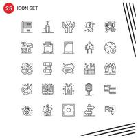 25 iconos creativos signos y símbolos modernos de maletín ayudan a transportar elementos de diseño vectorial editables de corazón de llamada vector