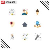 9 Flat Color concept for Websites Mobile and Apps mind human beach head summer Editable Vector Design Elements