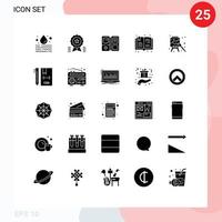 Set of 25 Modern UI Icons Symbols Signs for easel hobbies ribbon read star Editable Vector Design Elements