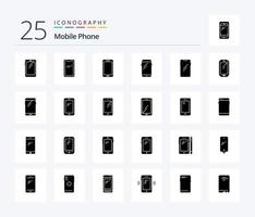 Mobile Phone 25 Solid Glyph icon pack including mobile. phone. huawei. battery. mobile vector