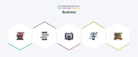Business 25 FilledLine icon pack including files. user. graph. person. idea vector